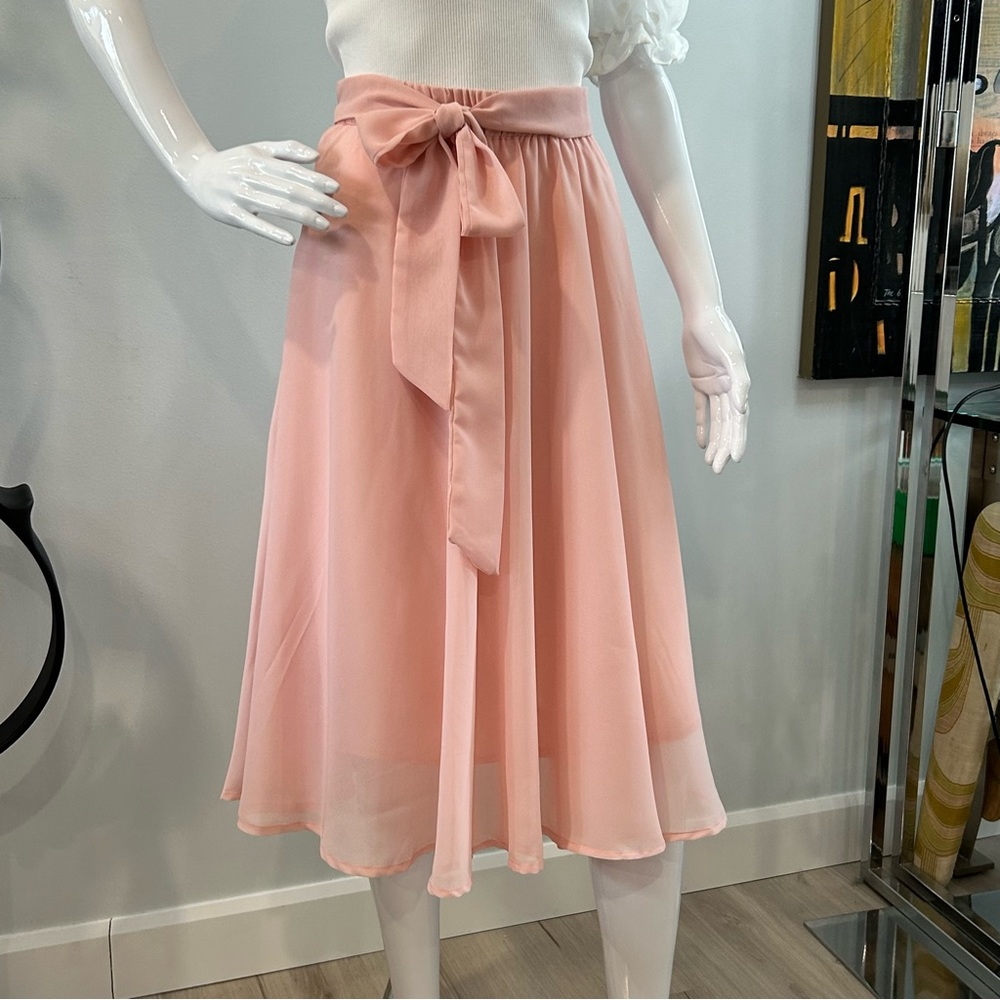 NWT Flint & Moss  Pink Chiffon Flowy Full Skirt